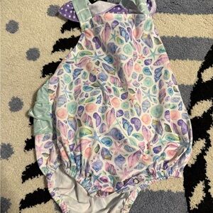 Girls Pastel Seashell One-Piece Romper